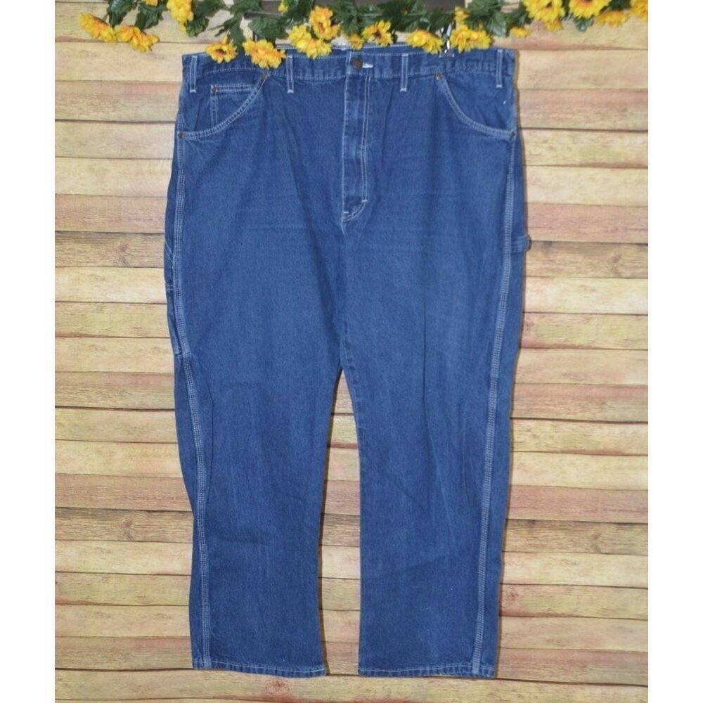 Dickies Men's 44 x 30 Denim Cargo Blue Jeans Size 44 X 30 Straight Leg Workwear